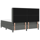 vidaXL Boxrugós ágy párnával Sötétszürke 200 x 180 cm szövet