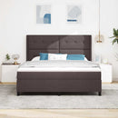 vidaXL Boxrugós ágy párnával Sötét Barna 200 x 180 cm szövet