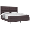 vidaXL Boxrugós ágy párnával Sötét Barna 200 x 180 cm szövet