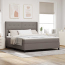 vidaXL Boxrugós ágy matracmal fejtámlával Tópszínű 200 x 180 cm szövet
