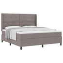 vidaXL Boxrugós ágy matracmal fejtámlával Tópszínű 200 x 180 cm szövet