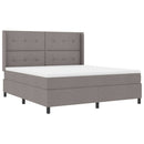 vidaXL Boxrugós ágy matracmal fejtámlával Tópszínű 200 x 180 cm szövet