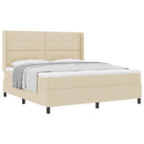 vidaXL Boxrugós ágy matracmal fejtámlával Krém 200 x 180 cm szövet