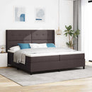 vidaXL Boxrugós ágy párnával Sötét Barna 200 x 200 cm szövet