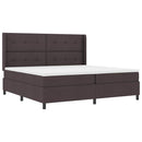 vidaXL Boxrugós ágy párnával Sötét Barna 200 x 200 cm szövet