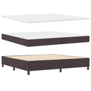 vidaXL Boxrugós ágy párnával Sötét Barna 200 x 200 cm szövet