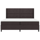 vidaXL Boxrugós ágy párnával Sötét Barna 200 x 200 cm szövet