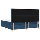 vidaXL Boxrugós ágy párnával fejtámlával Kék 200 x 200 cm szövet