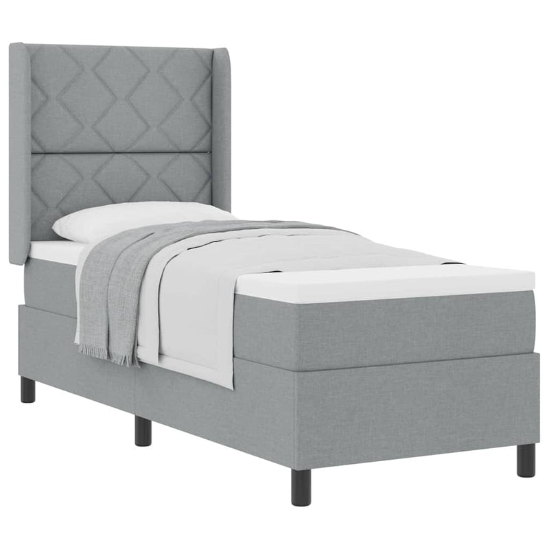 vidaXL Boxrugós ágy matracmal Világosszürke 80 x 200 cm szövet