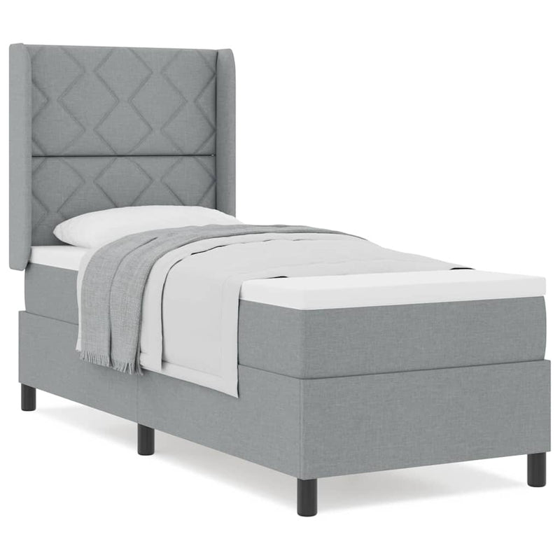 vidaXL Boxrugós ágy matracmal Világosszürke 80 x 200 cm szövet
