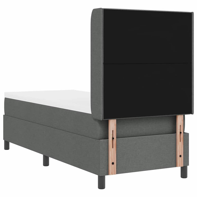 vidaXL Boxrugós ágy matracmal Sötétszürke 80 x 200 cm szövet