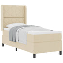 vidaXL Boxrugós ágy párnával fejtámlával Krém 200 x 80 cm szövet