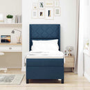 vidaXL Boxrugós ágy párnával fejtámlával Kék 200 x 80 cm szövet