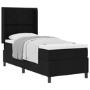 vidaXL Boxrugós ágy párnával fejtámlával Fekete 190 x 90 cm szövet