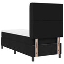 vidaXL Boxrugós ágy párnával fejtámlával Fekete 190 x 90 cm szövet