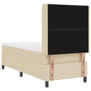 vidaXL Boxrugós ágy párnával fejtámlával Krém 190 x 90 cm szövet