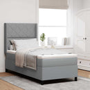 vidaXL Boxrugós ágy párnával Világosszürke 200 x 90 cm szövet