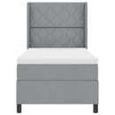 vidaXL Boxrugós ágy párnával Világosszürke 200 x 90 cm szövet