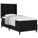 vidaXL Boxrugós ágy párnával fejtámlával Fekete 200 x 90 cm szövet