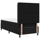vidaXL Boxrugós ágy párnával fejtámlával Fekete 200 x 90 cm szövet