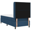 vidaXL Boxrugós ágy párnával fejtámlával Kék 200 x 90 cm szövet