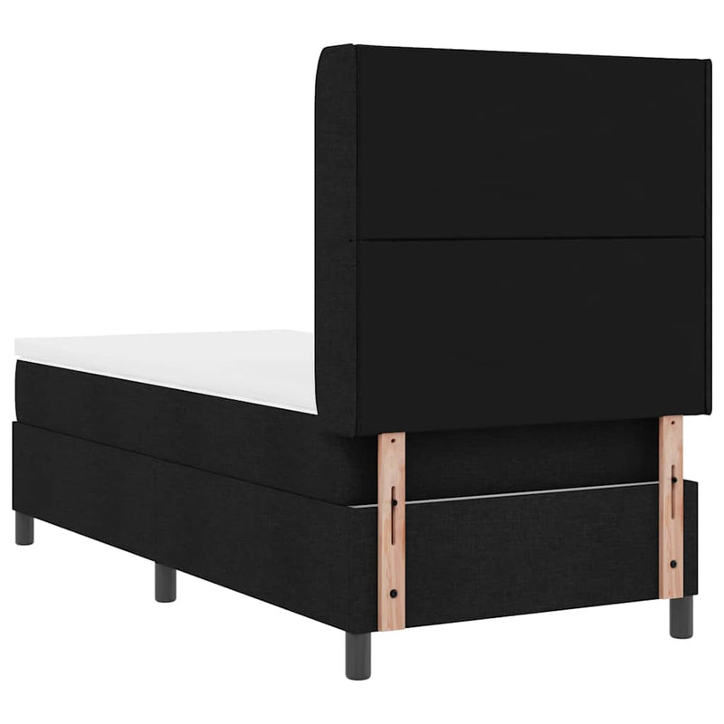 vidaXL Boxrugós ágy matracmal fejtámlával Fekete 100 x 200 cm szövet