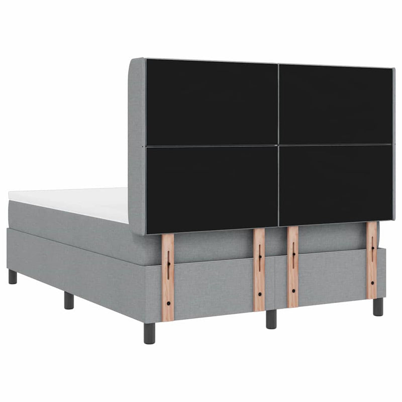 vidaXL Boxrugós ágy matracmal Világosszürke 140 x 190 cm szövet