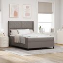 vidaXL Boxrugós ágy párnával fejtámlával Tópszínű 190 x 140 cm szövet