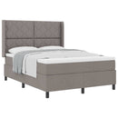 vidaXL Boxrugós ágy párnával fejtámlával Tópszínű 190 x 140 cm szövet