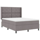 vidaXL Boxrugós ágy párnával fejtámlával Tópszínű 190 x 140 cm szövet