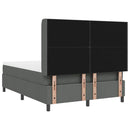 vidaXL Boxrugós ágy matracmal Sötétszürke 140 x 200 cm szövet