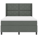 vidaXL Boxrugós ágy matracmal Sötétszürke 140 x 200 cm szövet