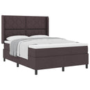 vidaXL Boxrugós ágy párnával Sötét Barna 200 x 140 cm szövet