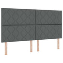 vidaXL Boxrugós ágy párnával Sötétszürke 200 x 180 cm szövet