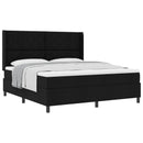 vidaXL Boxrugós ágy párnával fejtámlával Fekete 200 x 180 cm szövet