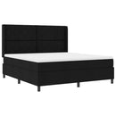 vidaXL Boxrugós ágy párnával fejtámlával Fekete 200 x 180 cm szövet