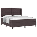 vidaXL Boxrugós ágy párnával Sötét Barna 200 x 180 cm szövet