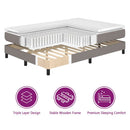 vidaXL Boxrugós ágy párnával fejtámlával Tópszínű 200 x 180 cm szövet