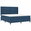 vidaXL Boxrugós ágy párnával fejtámlával Kék 200 x 180 cm szövet