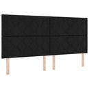vidaXL Boxrugós ágy matracmal fejtámlával Fekete 200 x 200 cm szövet