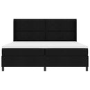 vidaXL Boxrugós ágy matracmal fejtámlával Fekete 200 x 200 cm szövet