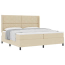 vidaXL Boxrugós ágy párnával fejtámlával Krém 200 x 200 cm szövet