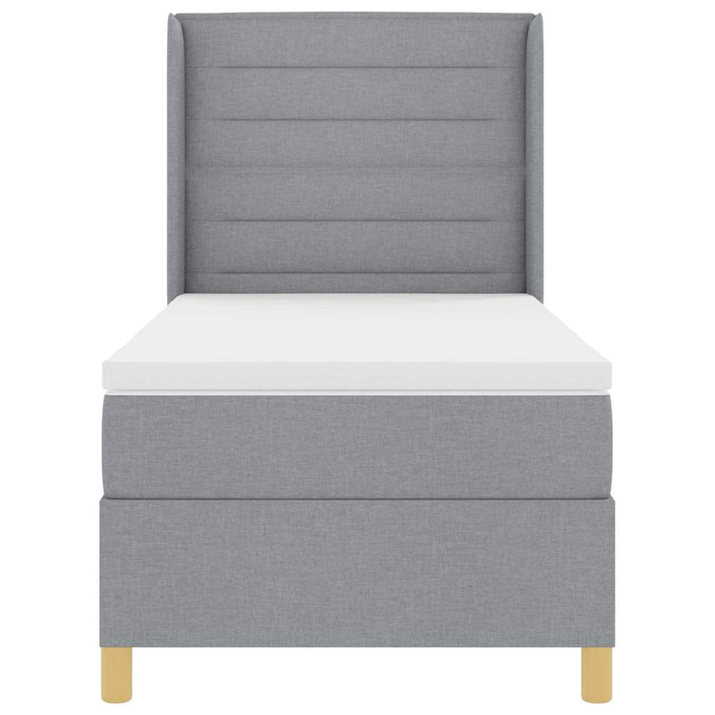 vidaXL Box Spring ágy matracmal Világosszürke 80 x 200 cm szövet