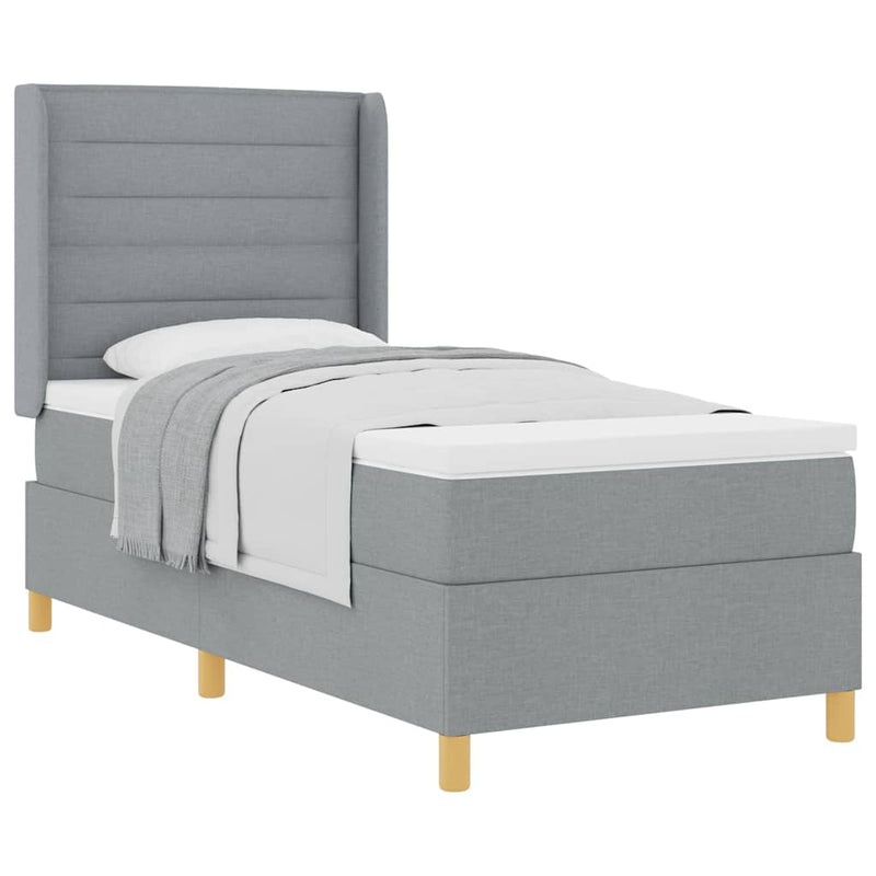 vidaXL Box Spring ágy matracmal Világosszürke 80 x 200 cm szövet