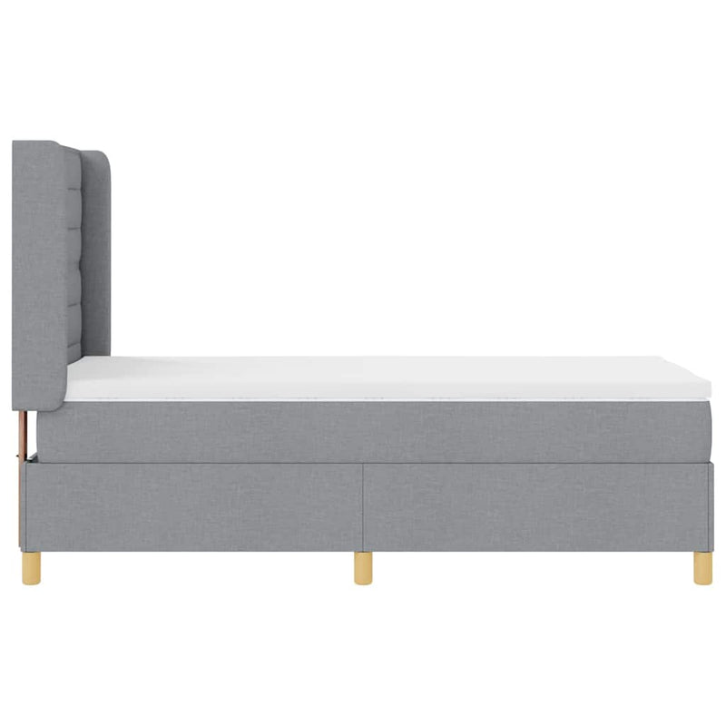 vidaXL Box Spring ágy matracmal Világosszürke 80 x 200 cm szövet
