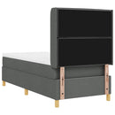 vidaXL Boxrugós ágy matracmal Sötétszürke 90 x 190 cm szövet