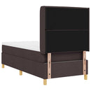 vidaXL Boxrugós ágy matracmal Sötét Barna 90 x 190 cm szövet
