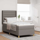 vidaXL Boxrugós ágy fejtámlával Tópszínű 90 x 190 cm szövet