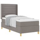 vidaXL Boxrugós ágy fejtámlával Tópszínű 90 x 190 cm szövet