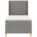 vidaXL Boxrugós ágy fejtámlával Tópszínű 90 x 190 cm szövet